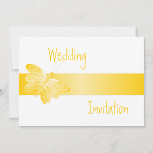 Papillon jaune faire-part de mariage