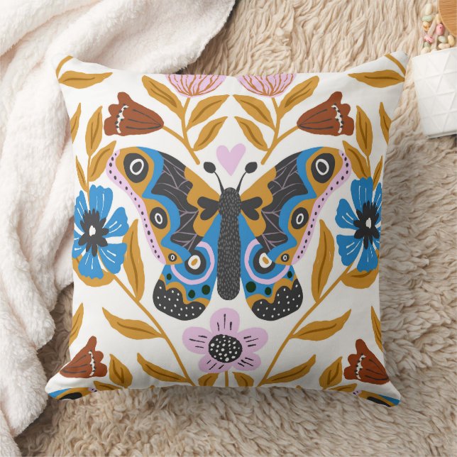 Papillon Kaleidoscope Throw Pillow (Blanket)
