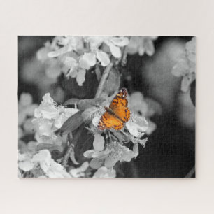 Papillon Lady Américain Sur Apple Blossom Puzzle