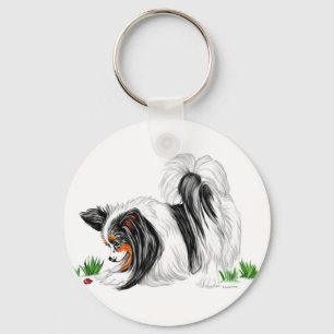 Papillon Lady Bug Dreams Keychain