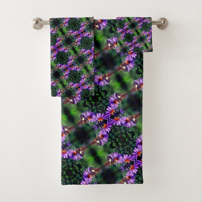 Papillon Lady Peint Sur Aster Flower Abstrait (En situation)