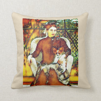 Papillon Lady Throw Pillow