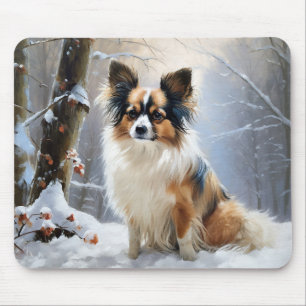 Papillon Let It Snow Christmas  Mouse Pad