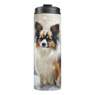 Papillon Let It Snow Christmas  Thermal Tumbler