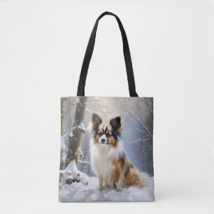 Papillon Let It Snow Christmas Tote Bag