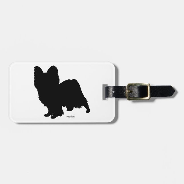 Papillon Luggage Tag (Front Horizontal)