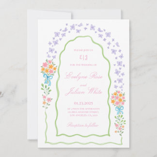 Papillon lunaire et Faire-part de mariage florale