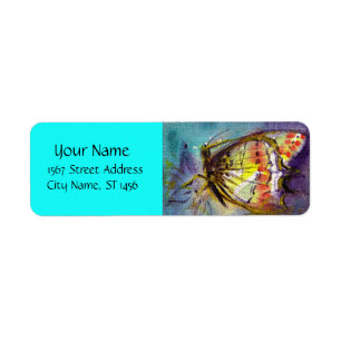 PAPILLON MAGIQUE  Violet Aqua Bleu Turquoise