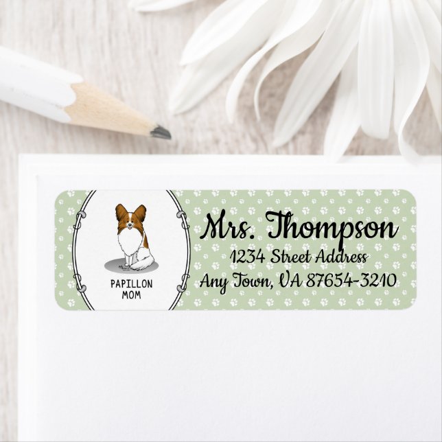 Papillon Maman Pap Maman (blanc & sable) Mignonne  (En situation)