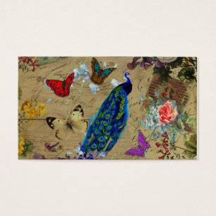 Papillon mignon de paon coloré bleu vintage
