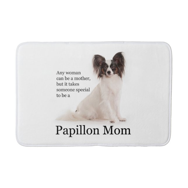Papillon Mom Bath Mat (Front)