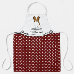 Papillon Mom Pap Mom (white & sable) Cute Dog Mom Apron