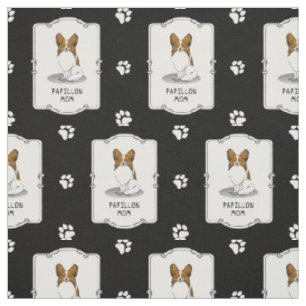Papillon Mom Pap Mom (white & sable) Cute Dog Mom Fabric