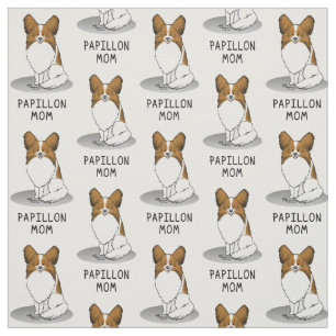 Papillon Mom Pap Mom (white & sable) Cute Dog Mom Fabric
