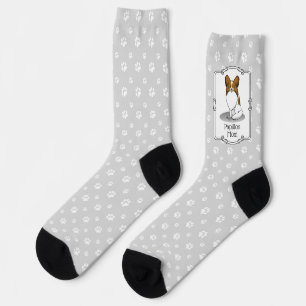 Papillon Mom Pap Mom (white & sable) Cute Dog Mom Socks