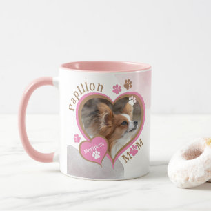 Papillon Mom Personalized Dog Photo and Name Mug