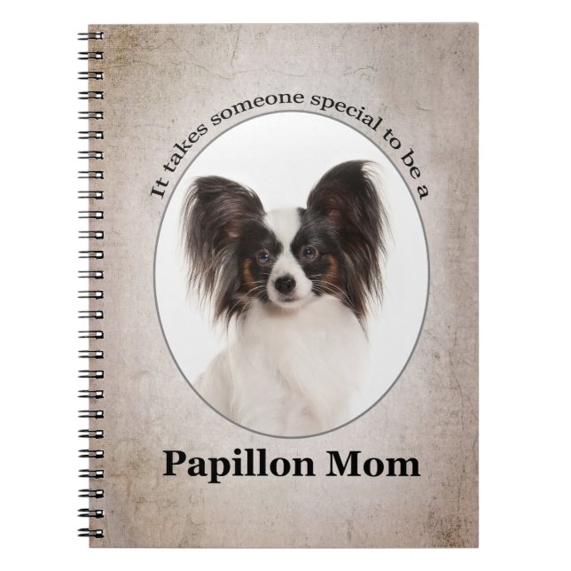 Papillon Mom Spiral Notebook (Front)