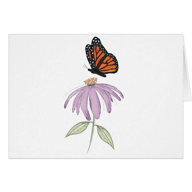 Papillon monarque à fleurs de cône pourpre (Devant horizontal)