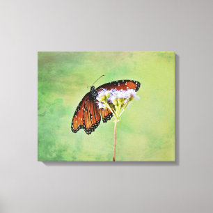 Papillon monarque et toile de Fleurs Imprimer