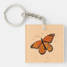 Papillon Monarque peint à la main en aquarelle
