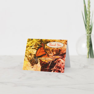 Papillon Monarque Posant Nature Art Carte de remer