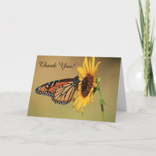 Papillon monarque sur Carte de remerciements de to