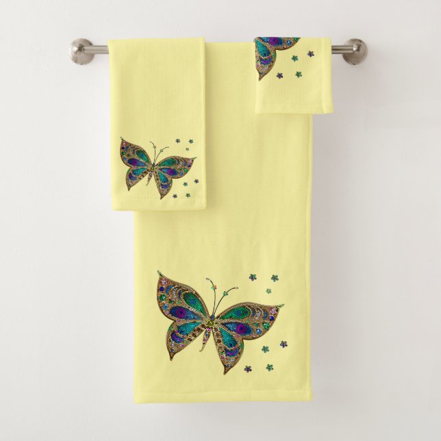 Papillon mosaïque jaune (En situation)