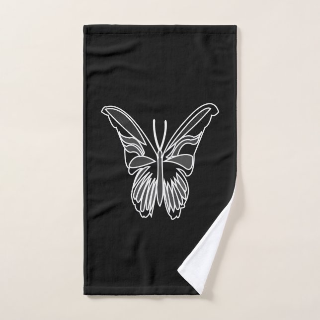 Papillon noir et blanc Luna Moth (Serviette à main)