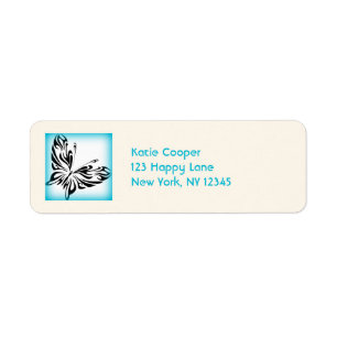 Papillon noir fantaisie avec bordure Bleue