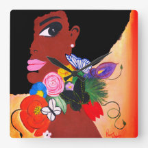 Papillon noir - Horloge murale