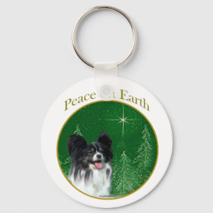 Papillon Peace Keychain