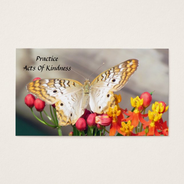 Papillon Peacock blanc Actes de Cartes de Douceur (Devant)