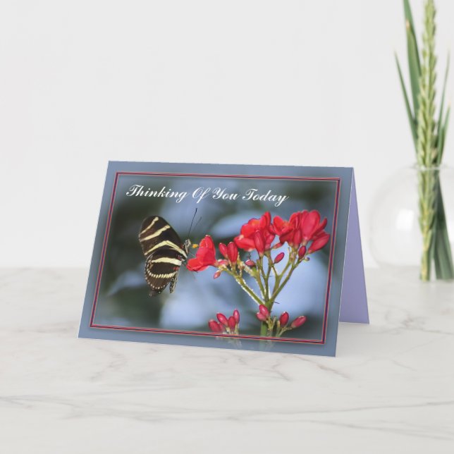 Papillon Penser à votre carte (Devant)