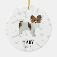 Papillon Personalized Dog Christmas Ornament