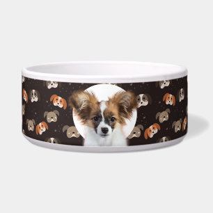 Papillon Personalized Photo & Name Dog Bowl