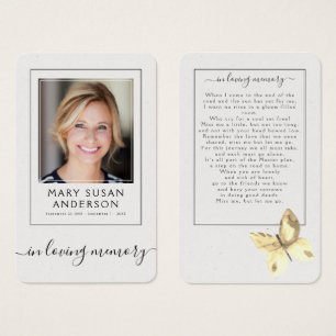 Papillon Photo Funeral Poem Card