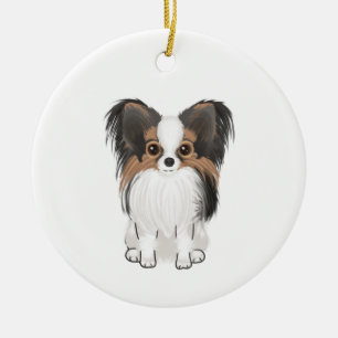 Papillon (picture) ceramic ornament