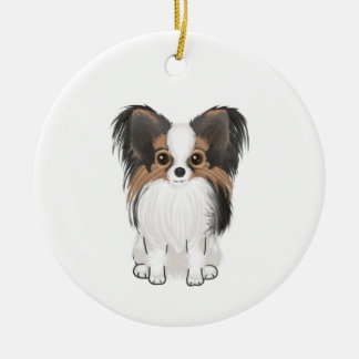 Papillon (picture) ceramic ornament
