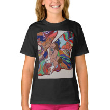 Papillon Portrait Feuille noir T-shirt