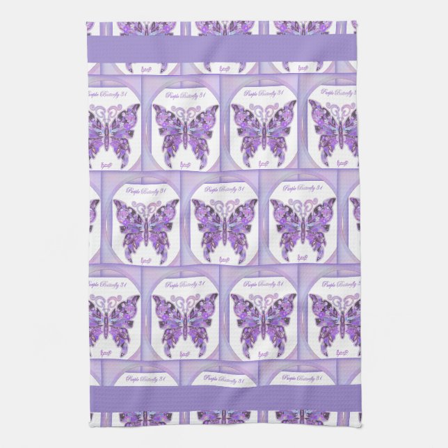 Papillon pourpre 31 serviette de cuisine (Vertical)