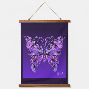 Papillon pourpre 31 tapisserie pendante