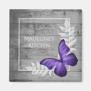 Papillon pourpre Magnet rustique