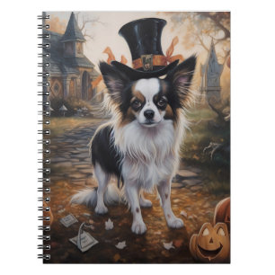 Papillon Pumpkins Halloween Scary Notebook