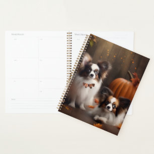 Papillon Puppy Autumn Delight Pumpkin Planner