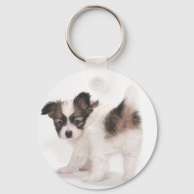 Papillon Puppy Keychain (Front)