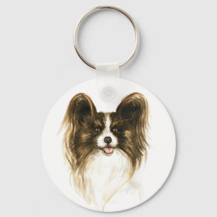 Papillon Puppy Lover Dog Mom Fur Mama Puppies Keychain