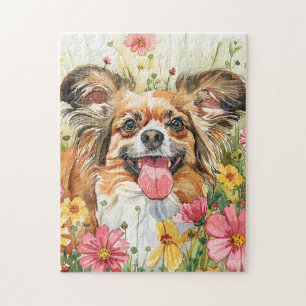 Papillon Puzzle – Art du chien à l'aquarelle