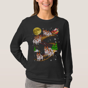 Papillon Reindeer Christmas Dog Riding Santa Xmas T-Shirt