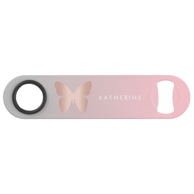 Papillon rose à la mode moderne élégant d'or (Devant (Horizontal))