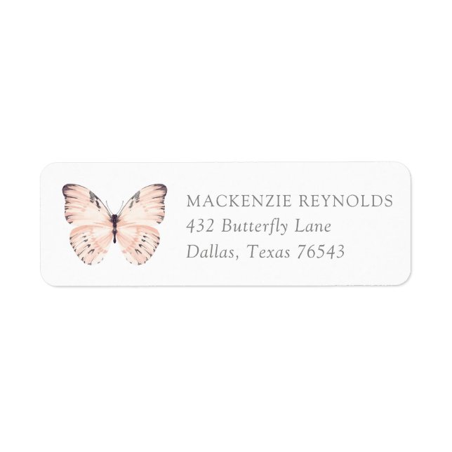 Papillon rose Anniversaire Partie Adresse de retou (Devant)
